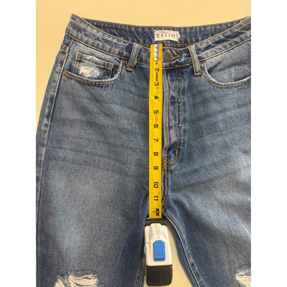 Cello High Rise Distressed Straight Leg Jeans Size 7 Medium Wash - Picture 8 of 8
